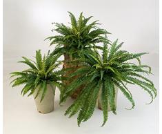 artplants.de Felce di Bosco Decorativa Lean con 76 Lunghe Foglie, Verde, Ø 70cm, 55cm - Felce Artificiale/Pianta Ornamentale