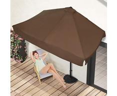 MIADOMODO Ombrellone da Balcone - 228 x 134 cm, con Manovella, Protezione UV 30+, Colore a Scelta - Ombrellone da Muro, a Parete, Terrazzo, Giardino (Marrone)