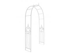 CLP Arco da Giardino Cottage in Metallo Verniciato a Polvere - Pergolato per Piante in Stile Rustico, H 240 cm, L 137 cm P 36 cm I Sostegno per Piante Rampicanti Bianco