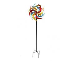 Spetebo Girandola in metallo colorato, diametro 38 cm, altezza 140 cm, decorazione a vento