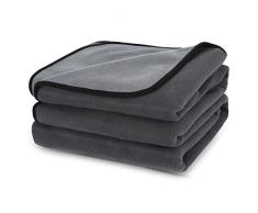 PETTOM Coperta per Cani Gatti Morbida Coperta in Pile Calda Coperta Termica Impermeabile Lavabile Soffice Morbide Calde Coperte Doppia Faccia Flanella Coperta di Lana per Cane Gatto Grigio 152x127cm