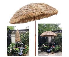 Ombrellone in Paglia Artificiale Inclinazione 45° Ombrellone da Giardino 2m Ombrellone da Balcone Ombrellone da Spiaggia Hawaiano 2.35m Altezza Regolabile Ombrellone Parasole per Esterni (Senza suppo