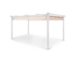 Blumfeldt Pergola Impermeabile con Tetto Retrattile, Pergola 3x4 Stabile, Gazebo Pergola in Metallo e Struttura in Alluminio, Pergolato da Giardino Anti UV, Tendone da Giardino, Tetto in Poliestere