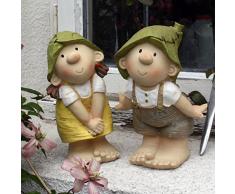 Lilly and Len Elves - Decorazione da giardino, gnomo, fata del giardino, troll