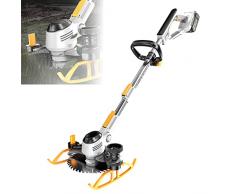 Tosaerba elettrico a spinta manuale, tosaerba rotativo, tosaerba a batteria al litio senza fili con display a LED, lunghezza e angolo regolabili, ideale per giardini di piccole e medie dimensioni