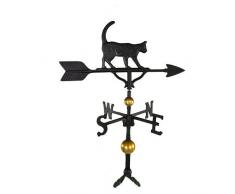 Montague Metal Products 81,3 cm Deluxe segnavento con raso nero Cat ornamentale