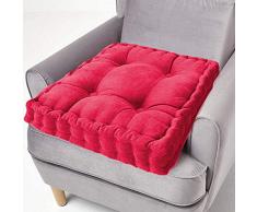 Ping bu - Cuscino imbottito per sedia da giardino, 100% cotone, spessore 10 cm, quadrato, grande 50 cm, per adulti, sedia da giardino, 40 x 40 cm, colore: rosso