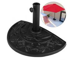Deuba Base per ombrellone semicircolare 9 kg Supporto ombrelloni a Parete Resistente alle intemperie terrazzo Balcone