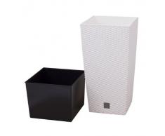 Prosperplast RATO Vaso 26,6 Litri con Inserto 26,5 X 26,5 X 50 CM Vasi per Fiori e Piante, Multi, 26.5x26.5x50 cm