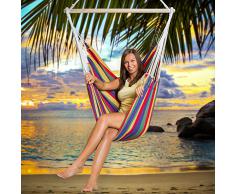 TecTake XXL Amaca a poltrona da giardino per più persone - superficie 185 x 125 cm - portata massima: 150 kg incl. sacco - colorato -