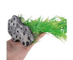 sourcing map Laghetto con Pesci di Acquario Artificiale di plastica Bamboo Acqua impianto di Decorazione, Ornamentale