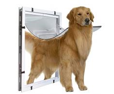 Dongbin Porta per Cani di Grossa Taglia Porta per Animali Domestici Extra Large Entrata e Uscita dalla Porta 59 * 43 * 5 cm Buca per Capelli Dorata Collie Rottweiler Cane Grande Dimensioni XL,S