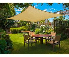 Tende da Veranda da Giardino. Impermeabile GEBIN 18 Taglie Rettangolari//Triangolare Vela Parasole per Patio Esterno Cortile Cortile Blocco Raggi UV 2 * 2 * 2m,Beige
