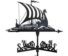 UimimiU Segnavento, Segnavento in Acciaio Inossidabile a Forma di Drago Marines Corazzata for Barche a Vela, Scena di Fattoria retrò, Segnavento Decorativa con Paletto da Giardino