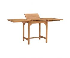 vidaXL Tavolo da Giardino Estensibile Elegante Robusto Arredi Esterni Campeggio Picnic (110-160) x80x75 cm Colore Naturale Legno Massello di Teak
