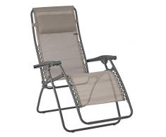 LAFUMA MOBILIER Sedia a sdraio reclinabile Relax, Pieghevole e regolabile, Sistema di sospensione con lacci, RSXA, Texplast, Colore: castagna, LFM2045-9147