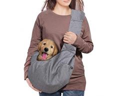 Havenfly Trasportino per Cani e Gatti,Borsa a Tracolla per Animali Domestici Borsa a Tracolla Regolabile Imbottita con Tasca Frontale per Cani per Tote Metro allaperto (Gray)