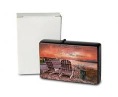 Accendino Benzina Ricaricabile Antivento Sedie a sdraio spiaggia del mare