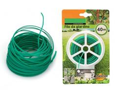 A2ZWORLD 40 Metri Fascette Giardinaggio Verdi, Filo Spirale Giardino, Lacci per Piante, Ferro + Plastica, Cutter Integrato