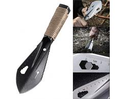 OurLeeme Strumento da Giardino, Scavatrice da Giardino Portatile in Metallo Mini Pala in Acciaio Inossidabile per Giardinaggio Campeggio agricolo (Nero)