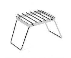 Lixada Griglia Acciaio Inossidabile Pieghevole Stabile Supporto per Stufa Multifunzionale Portatile per Il Campeggio Barbecue Picnic Trekking