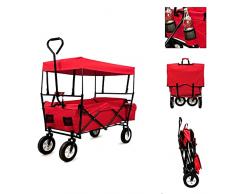 CARRELLO DA SPIAGGIA PIEGHEVOLE MAX 80KG CON TETTUCCIO CARRETTO DA GIARDINO RICHIUDIBILE PER CAMPEGGIO