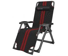 Sedie da giardino reclinabili Nero Confortevole poltrona reclinabile a gravità zero Terrazza Sedia pieghevole regolabile Chaise longue da esterno Ufficio Spiaggia Patio Lounge Chair Supporta 200