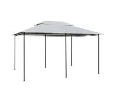 Festnight Gazebo Richiudibile Struttura in Metallo Telaio in Acciaio con Tende Bianco da Giardino/Spiaggia/Piscina/Patio per Esterno 4x3 m