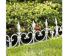 Recinzione per Giardino in plastica flessibile, lotto da 8 - Lunghezza lineare 4,08 M - Bordo per recinzione, cespuglio, prato, aiuola- 50 CM x 30 CM - Bianco