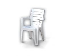 SEDIA POLTRONA IN RESINA IMPILABILE DA GIARDINO TERRAZZO CLEOPATRA BIANCO 002575