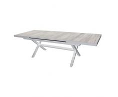 Tavolo da giardino allungabile in alluminio e ceramica da esterno con piano in gres ad alta resistenza m 200/260x100