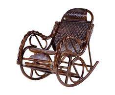 Sedia a dondolo da giardino in rattan – Sedia da giardino in vimini – Poltroncina per divano pigro, sedia a dondolo per interni, esterni a bordo piscina, cortile, cortile (colore: B)