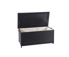 Mendler Baule Contenitore da Esterno HWC-D88 polyrattan - Premium 170l Nero
