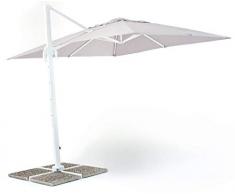 sal mar Ombrellone MOD. Verso Braccio Misura 3x4 mt Colore Grigio palo Alluminio Bianco