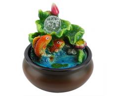 Fontana da tavolo, Fontana da interno in resina Fontana a cascata con fontana dacqua da 8,3 * 6,3 pollici con accessorio, per desktop da ufficio a casa