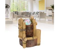 Kuuleyn Fontana da Tavolo a LED, Fontana da Tavolo a LED Fontane dAcqua in Resina Arredamento da Tavolo per Interni da Tavolo per Interni(063 Spina UE 220-240V)