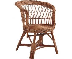 Pegane - Poltrona per bambini in vimini buff senza cuscino, dimensioni: 38 x 40 x 48 cm