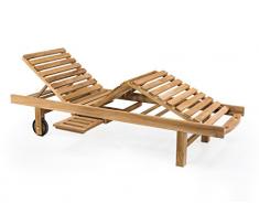 RSPL Lettino da Esterno in Vero Teak Naturale pregiatissimo. Arredo Piscina e Giardino di Alta qualità
