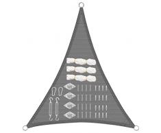 WOLTU Tenda parasole Vela Ombreggiante triangolare 5 x 7 x 7 m, Tenda a Vela Parasole protezione UV, 180g/m² HDPE traspirante, Tende da Sole con Kit di Fissaggio