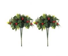 Holibanna 12pcs cespuglio di Natale Artificiale Foglie e Bacche di Agrifoglio Artificiale Fiori di Natale Foglie per Decorazioni Natalizie Bouquet da Giardinaggio Decorazioni per la casa