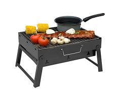 SA Products - Barbecue a carbone pieghevole, mini da tavolo portatile, ottimo per giardino, feste, festival, picnic, campeggio, escursionismo, piccoli bracieri, facile trasportare in uno zaino