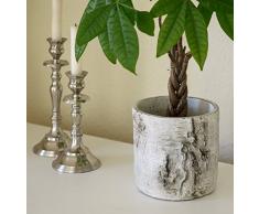 'vosteen vaso di fiori, vaso per fiori, vasi per piante "betulla | ORIGINELLE decorazione per la casa, balcone o giardino (interno e esterno) | in fibra di cemento in corteccia, Bianco Anticato, Klein | Altezza ca. 15 cm