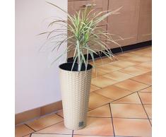 Unbekannt Vaso di Fiori Vaso di Circa 15 L Vaso Rattan Ottica plastica incl. Inserisci, Mocca, DRTUS RATO TUBUS
