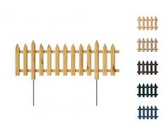 Floranica® Recinzione da Giardino | 1 pz | 103cm | 40cm | Naturale | Pino trattato | Recinto a innesto con Barre di Metallo | Staccionata per aiuole, Letti di Verdura | Palizzata da Giardino