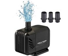 YOSTAR Pompa sommergibile, Pompa Acquario Ultra-silenziosa, Pompa Acqua anfibia 660 GPH 35W per Acquario, Stagno, Acquario, Coltura idroponica, Cavo di Alimentazione 2M, 3 ugelli