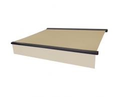 Planesium Telo per tenda da sole di alta qualità (4 m/400 cm x 300 cm/3 m beige), tessuto per tende da sole senza volant di ricambio, impermeabile, cucito