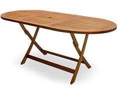 CASARIA Tavolo da Giardino Boston 160x85 cm Pieghevole Legno d Acacia Portaombrellone Tavoli Esterno
