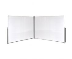 FESTNIGHT Tenda da Sole/Paravento da Giardino Laterale Retrattile 180x600 cm Crema