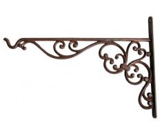 Esschert Design BPH28 - Gancio di supporto da parete per appendere vasi portafiori, 20,8 x 2,4 x 18,5 cm