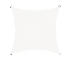 Cool Area Tenda a Vela Quadrata 2.5x2.5m HDPE,Vela ombreggiante parasole Traspirante Protezione Raggi UV per Giardino Esterno terrazza, Crema